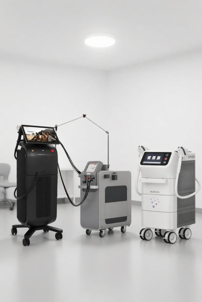 سه دستگاه لیزر موهای زائد در آلما لیزر ( مدیواستار مونولایت - کندلا جنتل مکس پرو - سوپرانو آیس تیتانیوم )